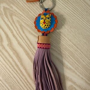 Consuela Tiger Tassel Bag Charm Keychain